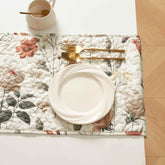 DaDalogy Enchanted Meadow Reversible Dinner Table Runner - Floral Elegance in Beige, Rose, and Soft Olive Green, Premium Soft Microfiber Quilted Table Runner Table Runner by DaDalogy Bedding Collection