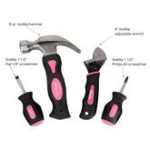 Four Piece Stubby Tool Set - Pink- DT0240P Pink Tool Kit by Apollo Tools