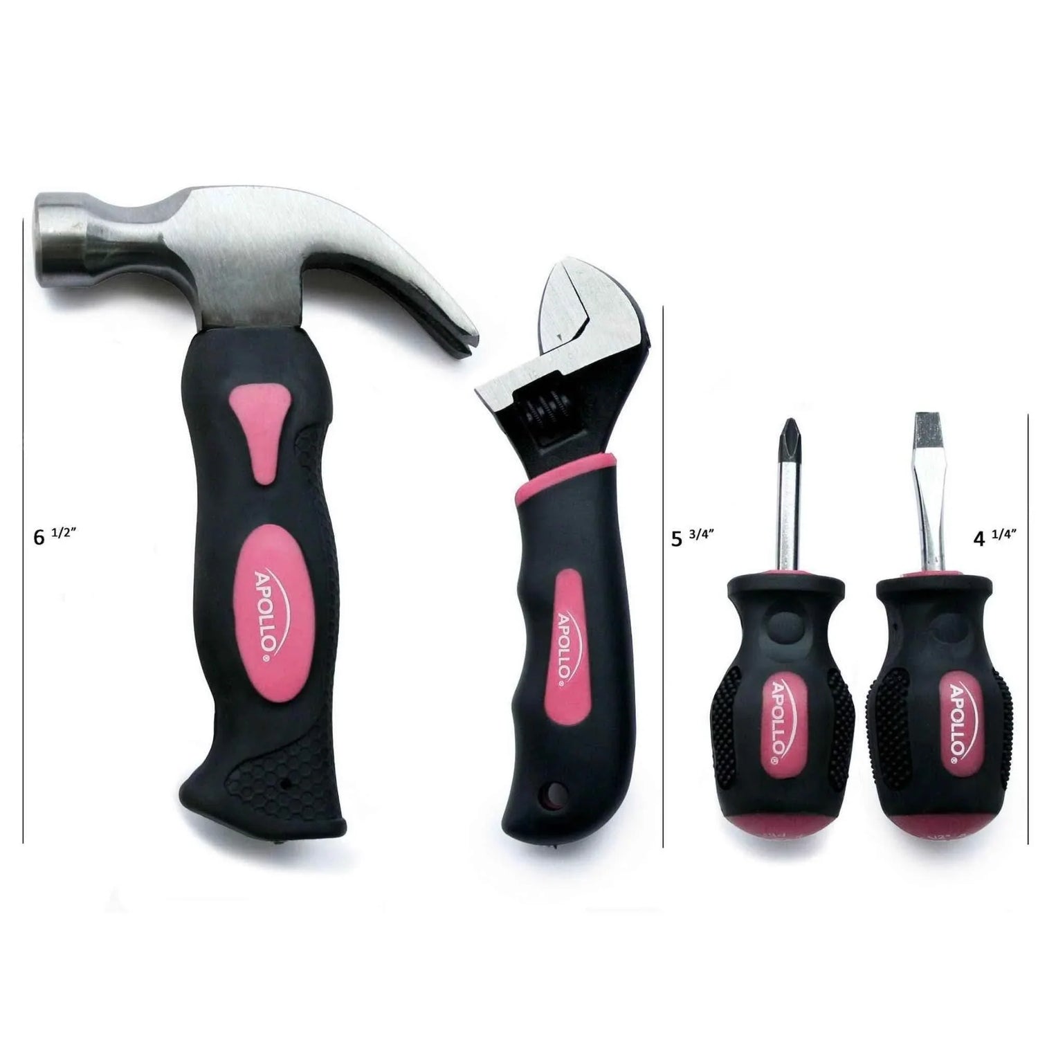 Four Piece Stubby Tool Set - Pink- DT0240P Pink Tool Kit by Apollo Tools