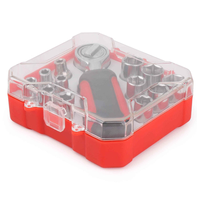 13 Piece ¼ Inch Drive Metric Socket Set - DT5023 Household Tool Kit by Apollo Tools