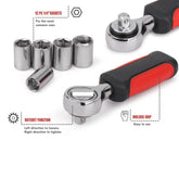 13 Piece ¼ Inch Drive Metric Socket Set - DT5023 Household Tool Kit by Apollo Tools