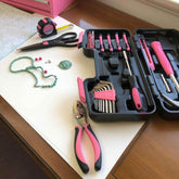 39 Piece General Tool Set Pink - DT9706P Pink Tool Kit by Apollo Tools