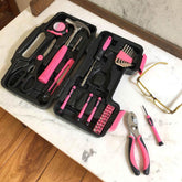 39 Piece General Tool Set Pink - DT9706P Pink Tool Kit by Apollo Tools