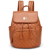 Compass 10L Vegan Leather Monogram Mini Backpack Backpacks by Travellty
