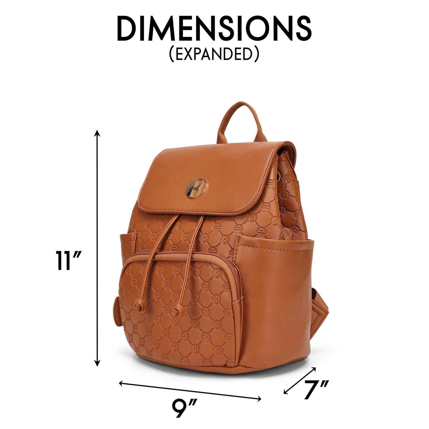 Compass 10L Vegan Leather Monogram Mini Backpack Backpacks by Travellty