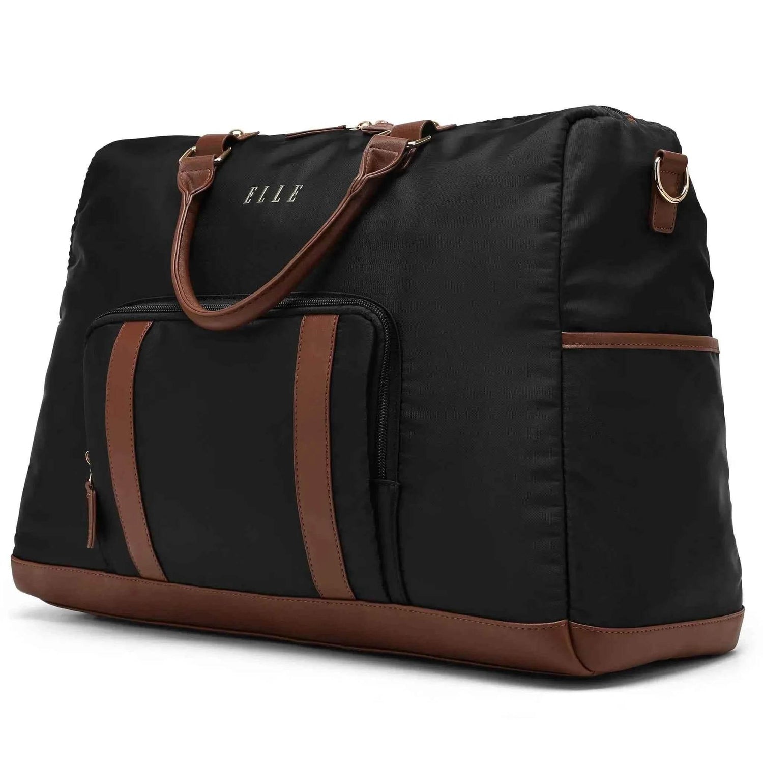Luxe Journey 30L Twill and Vegan Leather Weekender Duffel Bag Weekender Bags by Travellty