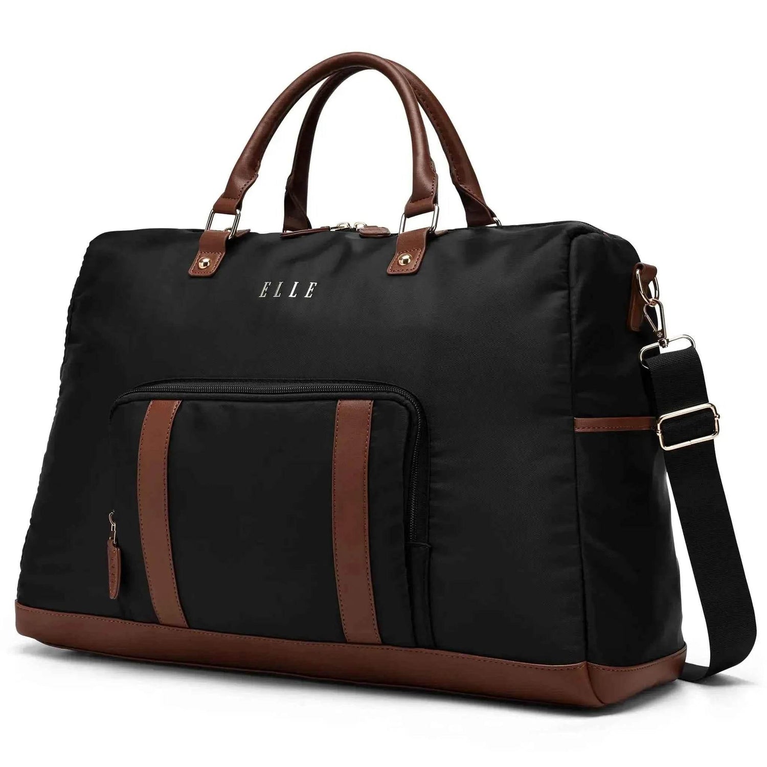 Luxe Journey 30L Twill and Vegan Leather Weekender Duffel Bag Weekender Bags by Travellty
