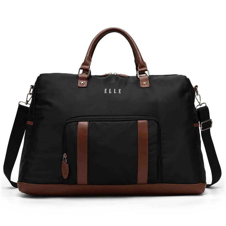 Luxe Journey 30L Twill and Vegan Leather Weekender Duffel Bag Weekender Bags by Travellty