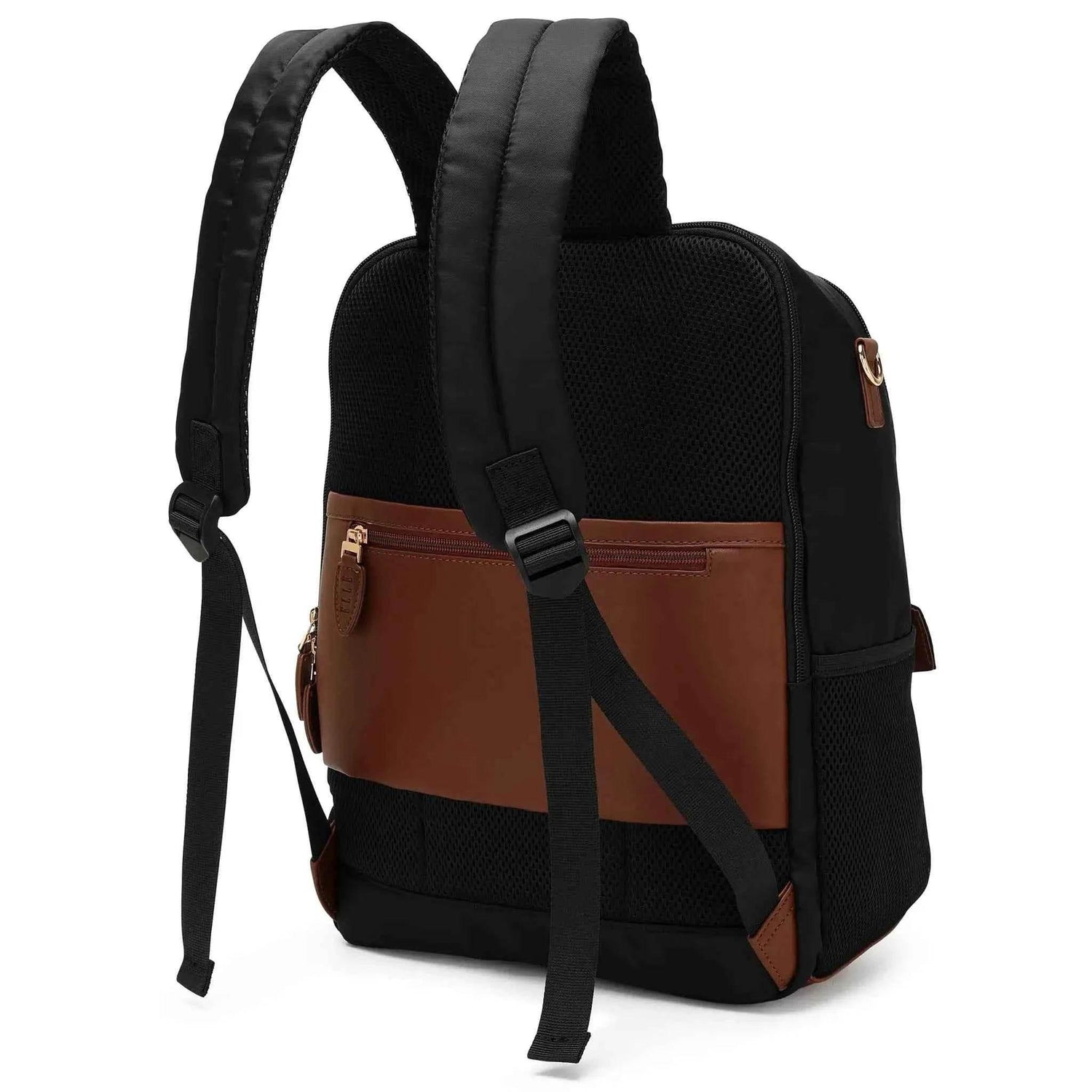 Luxe Journey 18L Twill and Vegan Leather Backpack Backpacks by Travellty
