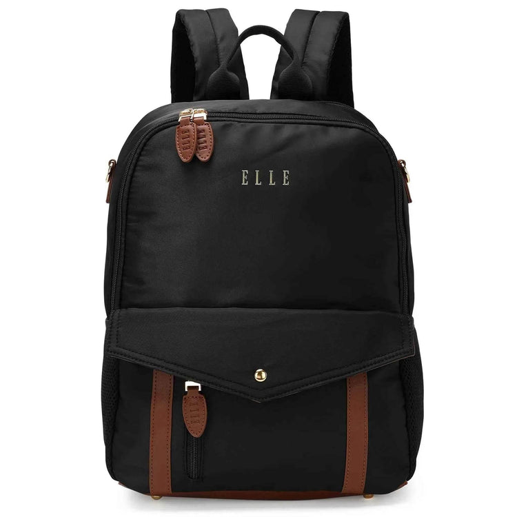 Luxe Journey 18L Twill and Vegan Leather Backpack Backpacks by Travellty