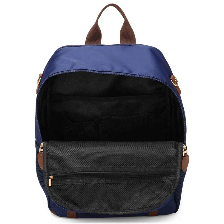 Luxe Journey 18L Twill and Vegan Leather Backpack Backpacks by Travellty