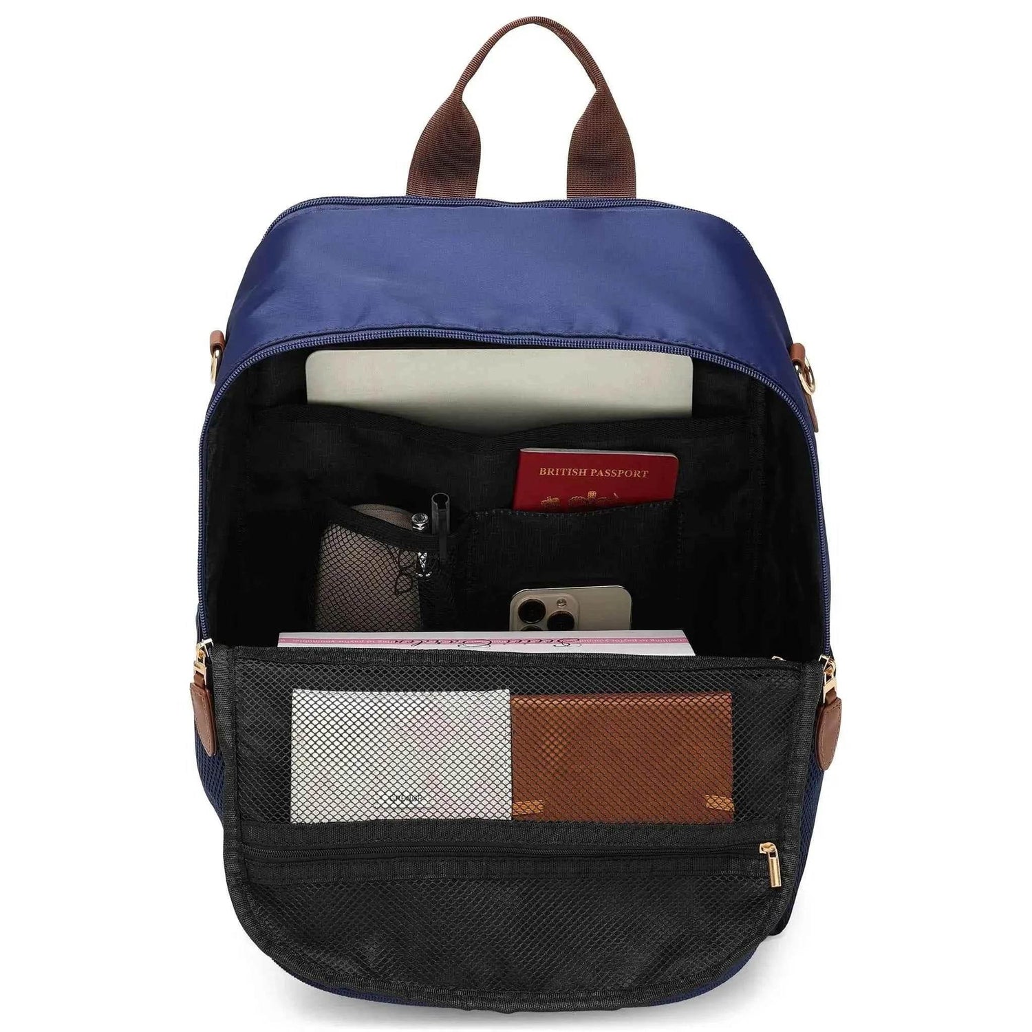 Luxe Journey 18L Twill and Vegan Leather Backpack Backpacks by Travellty