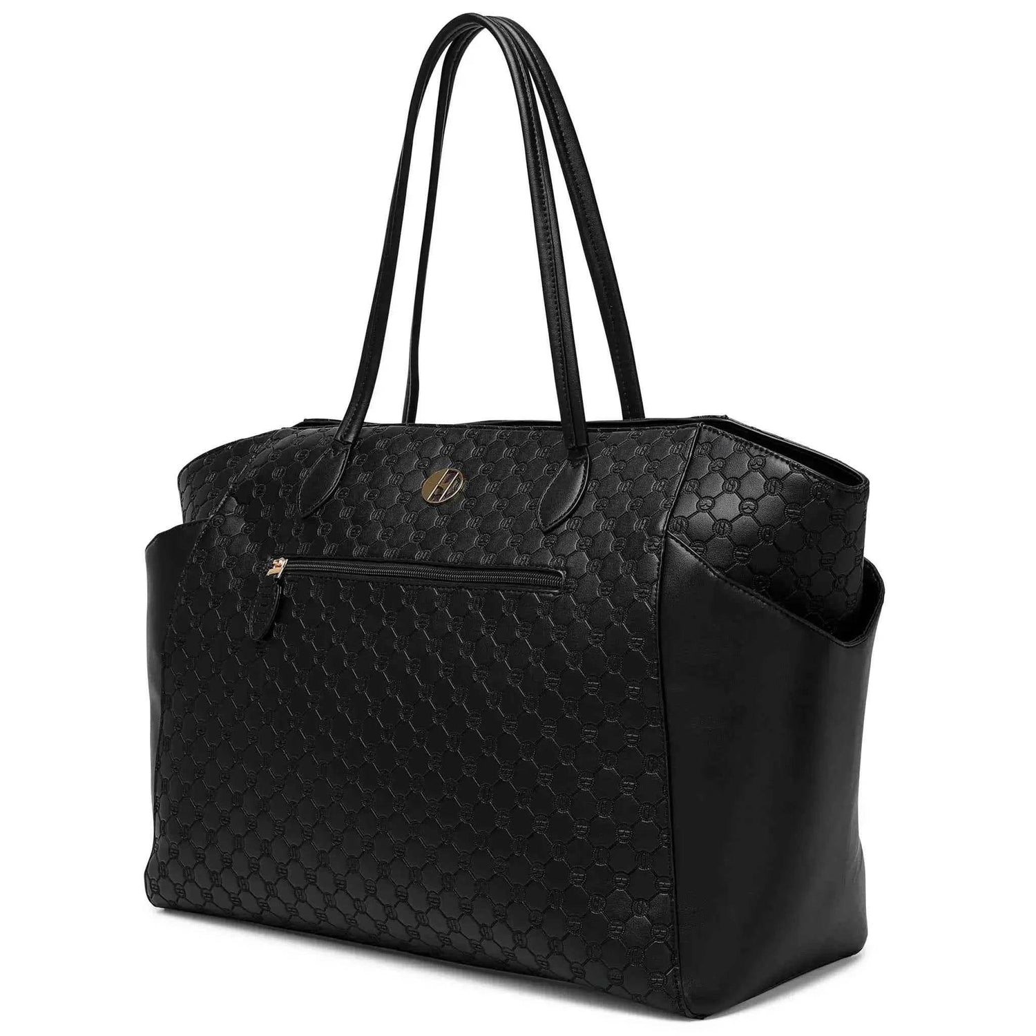 Compass 32L Vegan Leather Monogram Weekender Tote Bag Weekender Bags by Travellty
