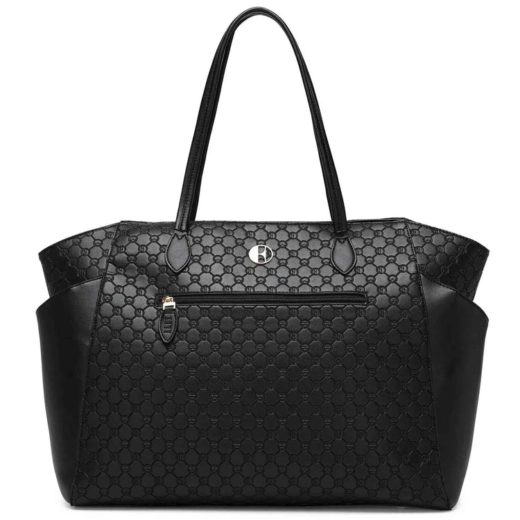 Compass 32L Vegan Leather Monogram Weekender Tote Bag Weekender Bags by Travellty