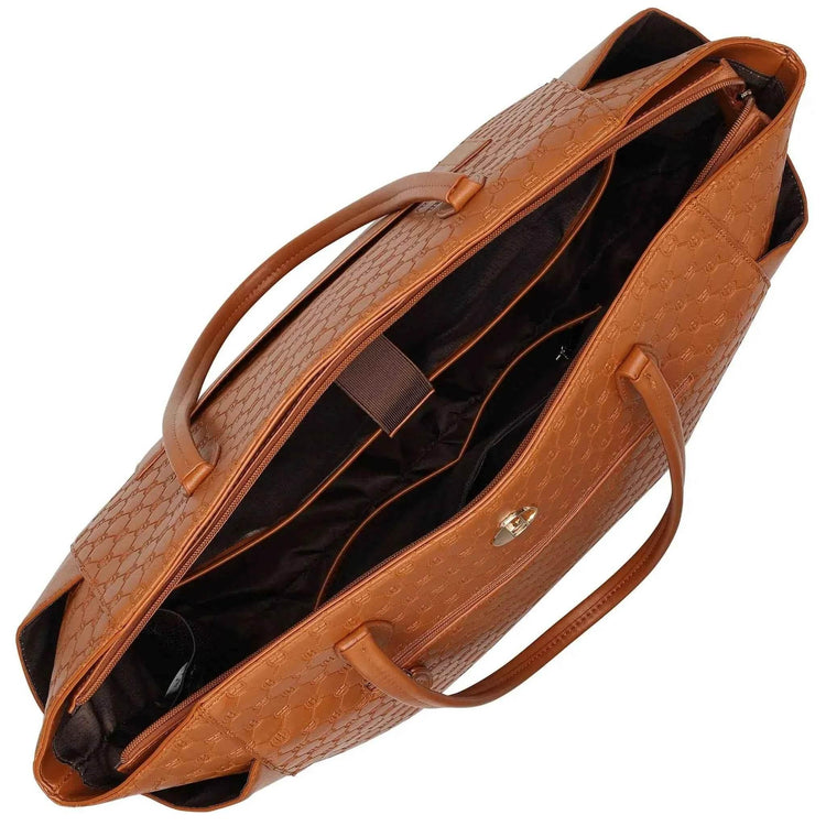Compass 32L Vegan Leather Monogram Weekender Tote Bag Weekender Bags by Travellty