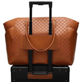 Compass 32L Vegan Leather Monogram Weekender Tote Bag Weekender Bags by Travellty