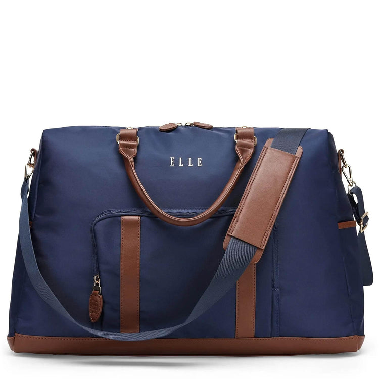 Luxe Journey 30L Twill and Vegan Leather Weekender Duffel Bag Weekender Bags by Travellty