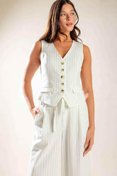 DINNER DATE WOVEN VEST VEST by Flying Tomato