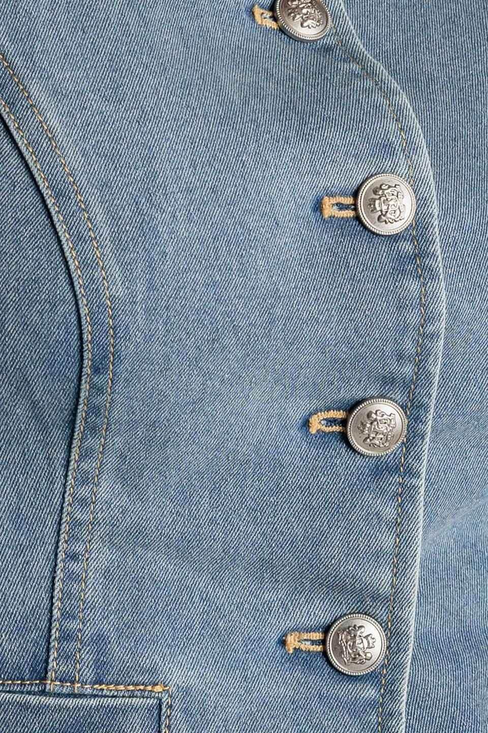 AT FIRST GLANCE DENIM VEST VEST by Flying Tomato