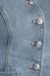 AT FIRST GLANCE DENIM VEST VEST by Flying Tomato