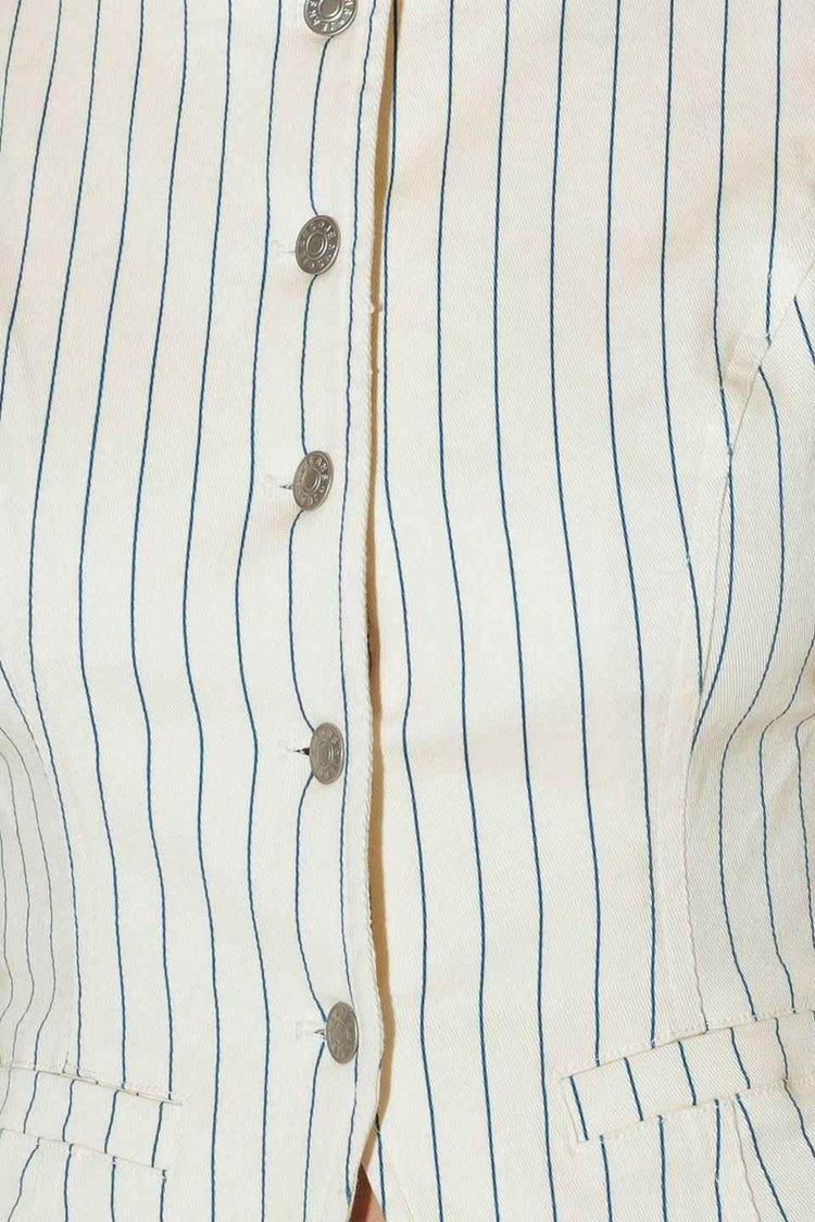 COFFEE RUN STRIPED WOVEN VEST VEST by Flying Tomato