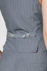 SMILE BRIGHT IN GREY WOVEN VEST VEST by Flying Tomato