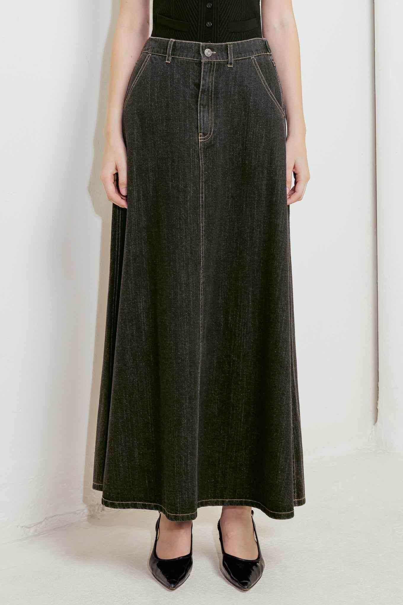 TRADING SECRETS DENIM SKIRT Skirts by Flying Tomato