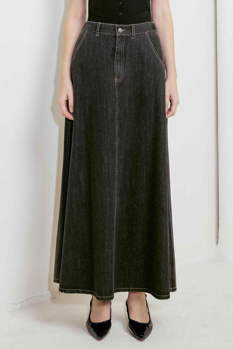 TRADING SECRETS DENIM SKIRT Skirts by Flying Tomato
