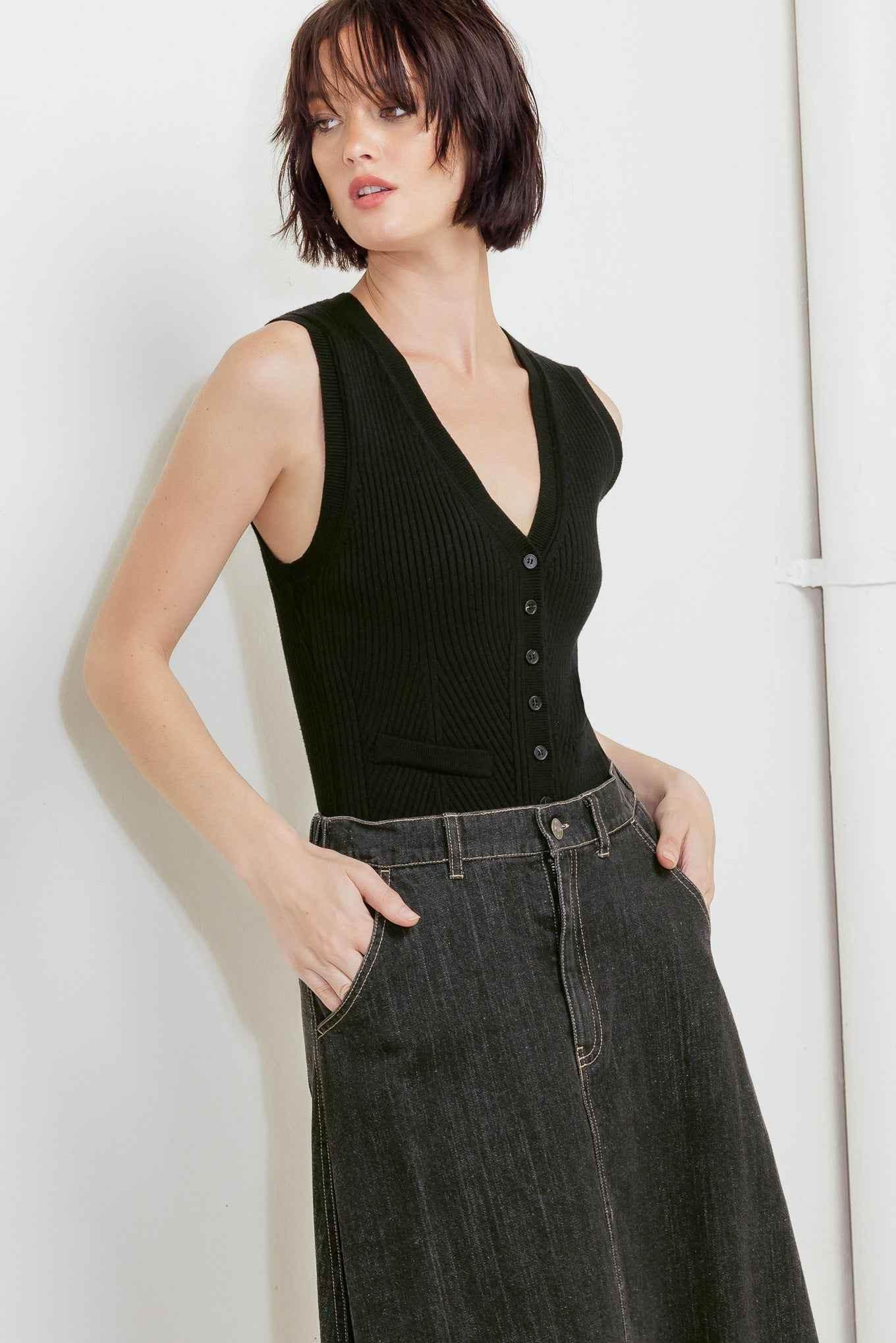 TRADING SECRETS DENIM SKIRT Skirts by Flying Tomato