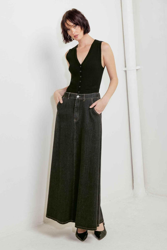 TRADING SECRETS DENIM SKIRT Skirts by Flying Tomato