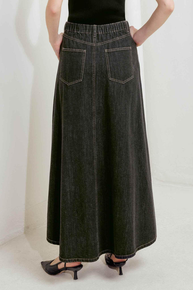 TRADING SECRETS DENIM SKIRT Skirts by Flying Tomato