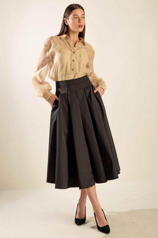DANCE WITH DESTINY WOVEN MIDI SKIRT SKIRTS by Flying Tomato