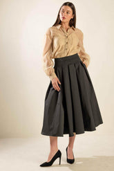 DANCE WITH DESTINY WOVEN MIDI SKIRT SKIRTS by Flying Tomato