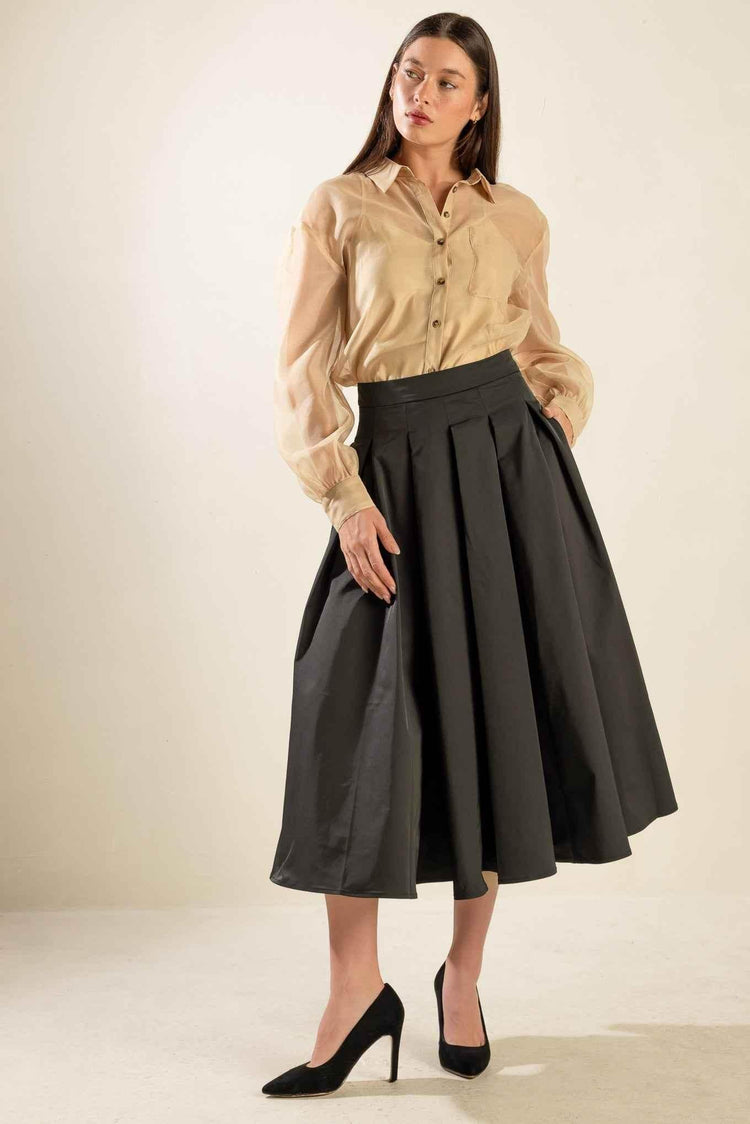DANCE WITH DESTINY WOVEN MIDI SKIRT SKIRTS by Flying Tomato
