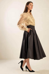 DANCE WITH DESTINY WOVEN MIDI SKIRT SKIRTS by Flying Tomato