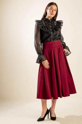 DANCE WITH DESTINY WOVEN MIDI SKIRT SKIRTS by Flying Tomato