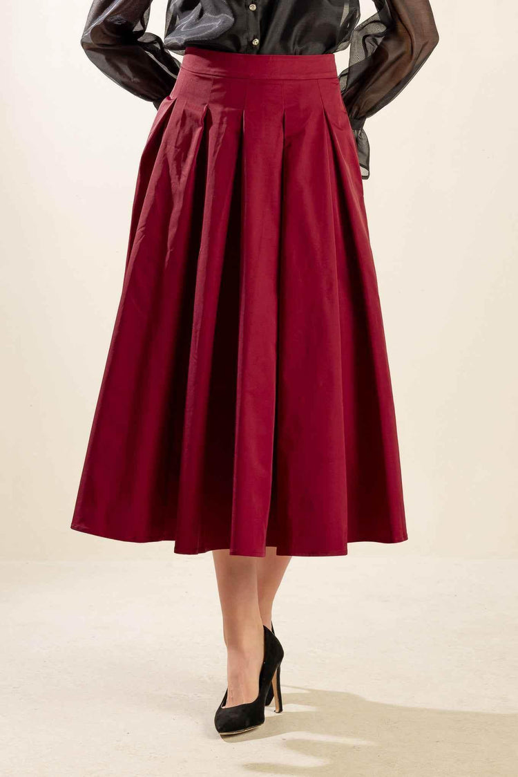 DANCE WITH DESTINY WOVEN MIDI SKIRT SKIRTS by Flying Tomato