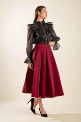 DANCE WITH DESTINY WOVEN MIDI SKIRT SKIRTS by Flying Tomato