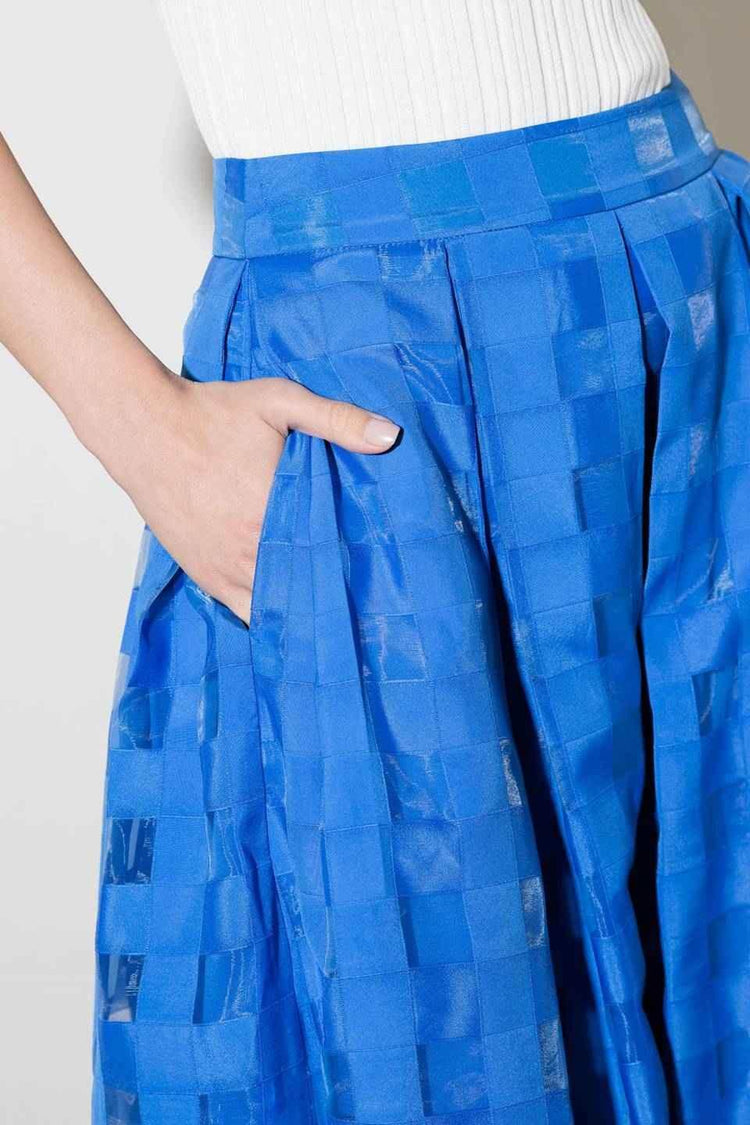 LIVE FOR US BLUE ORGANZA MIDI SKIRT SKIRTS by Flying Tomato
