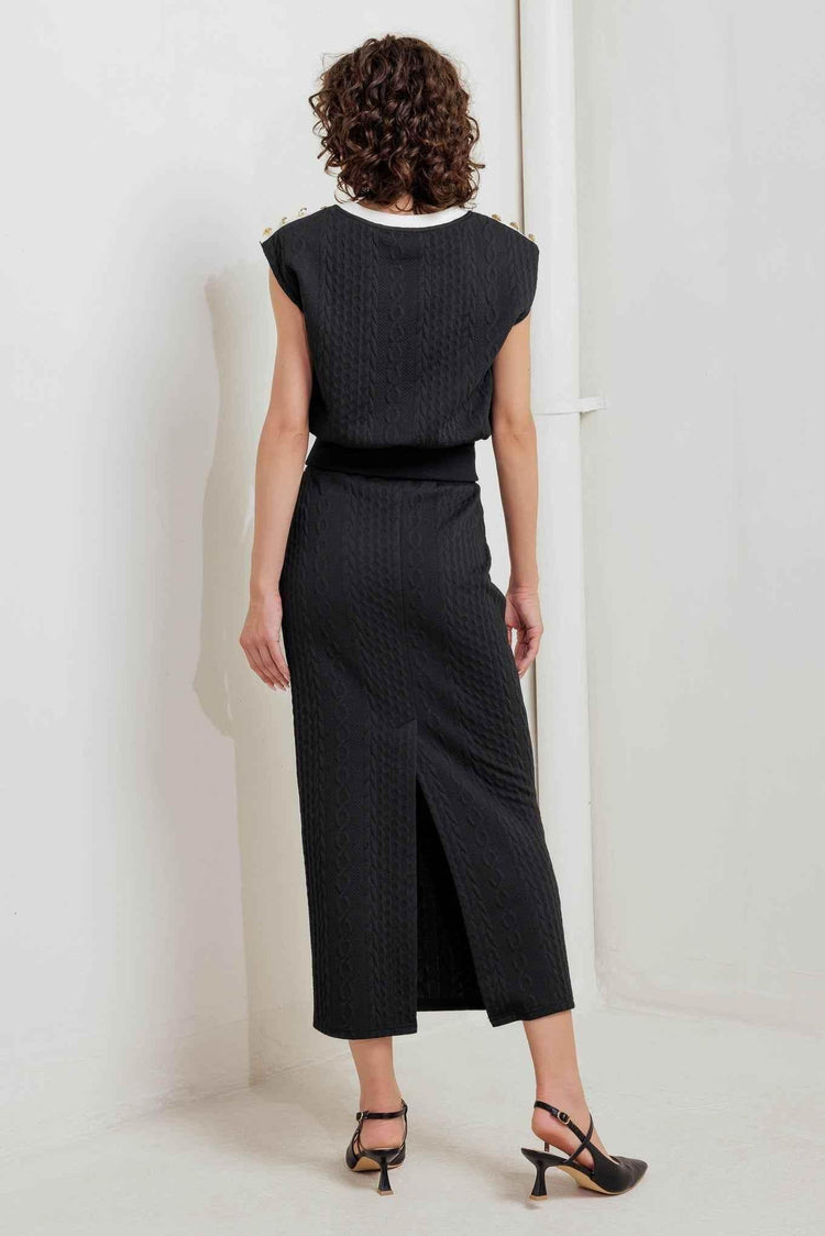 URBAN LUXE COMMAND KNIT MIDI SKIRT SKIRTS by Flying Tomato