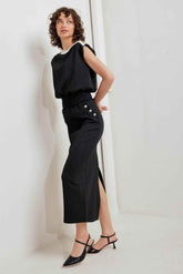 URBAN LUXE COMMAND KNIT MIDI SKIRT SKIRTS by Flying Tomato