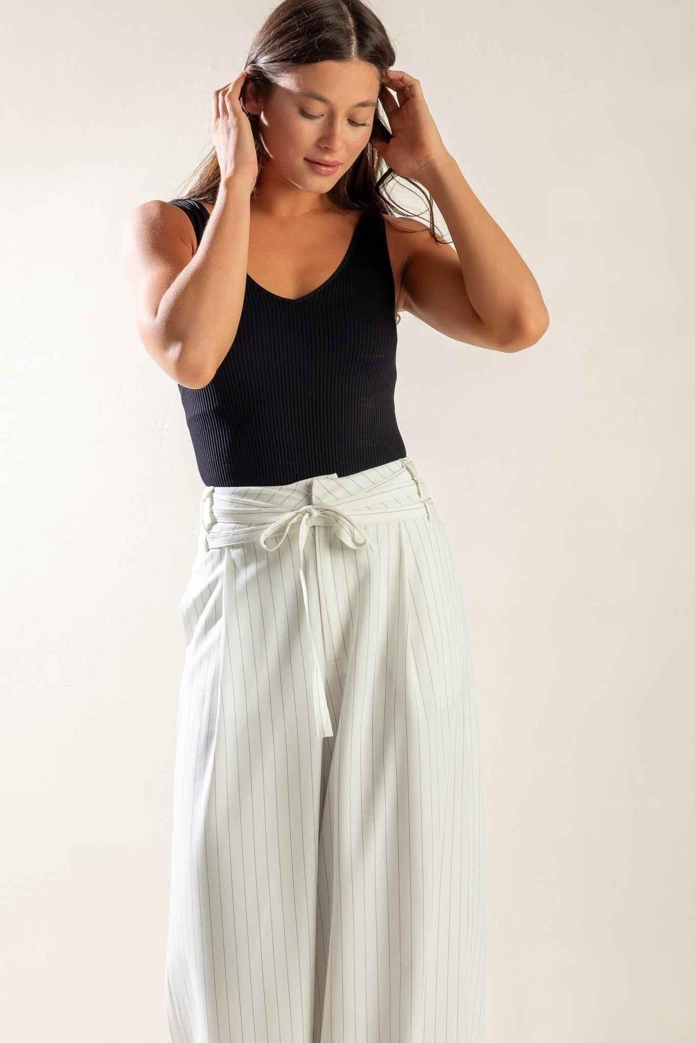 DINNER DATE WOVEN PANTS PANTS by Flying Tomato