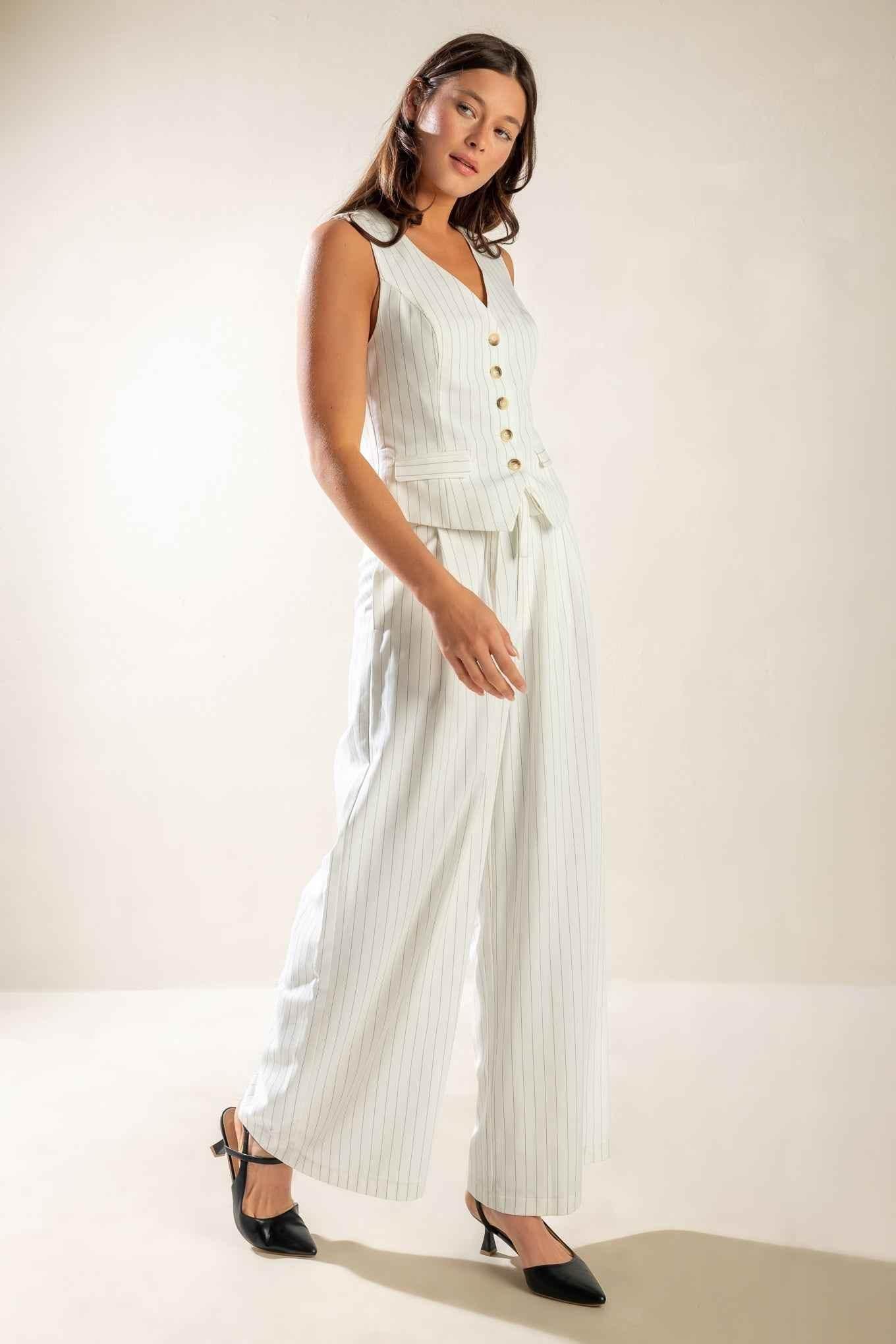 DINNER DATE WOVEN PANTS PANTS by Flying Tomato