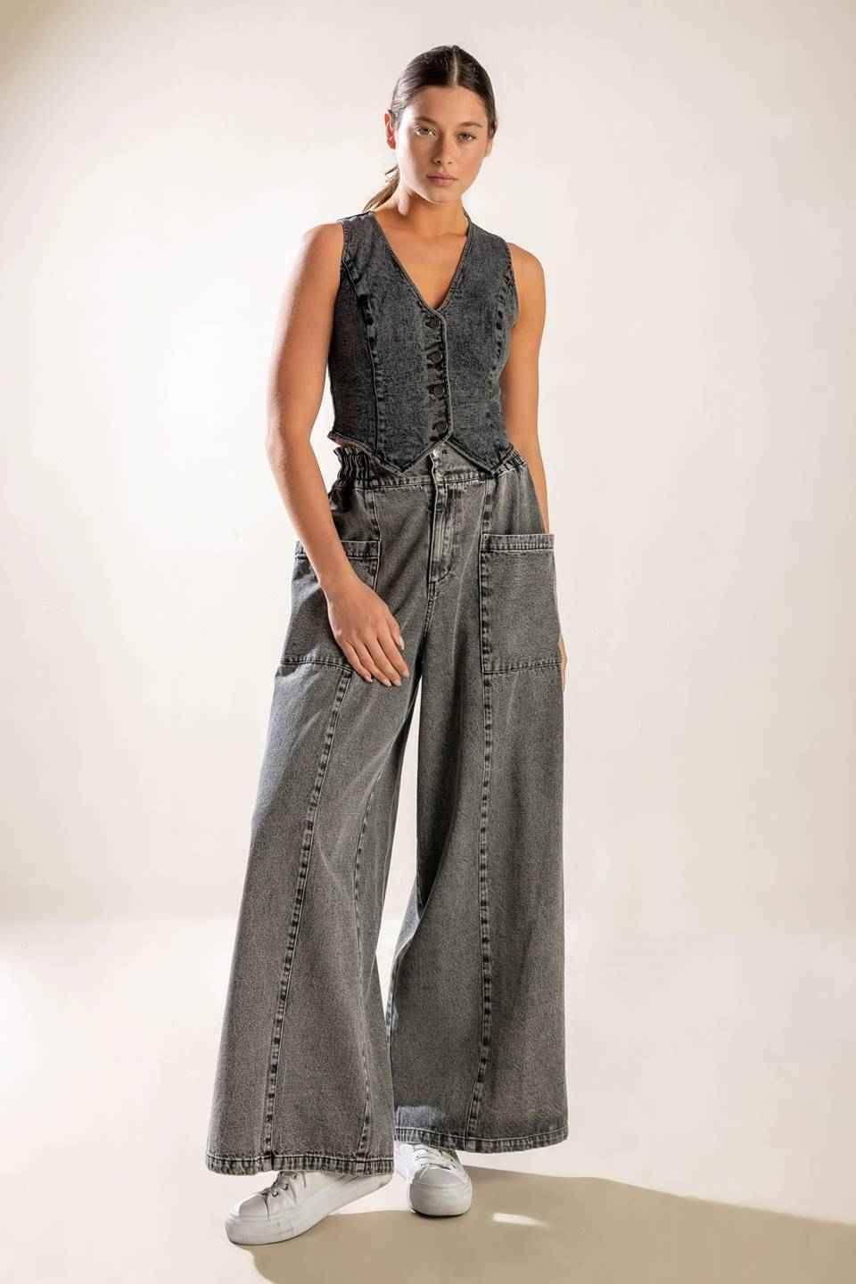 EXPLORING THE CITY DENIM PANTS PANTS by Flying Tomato