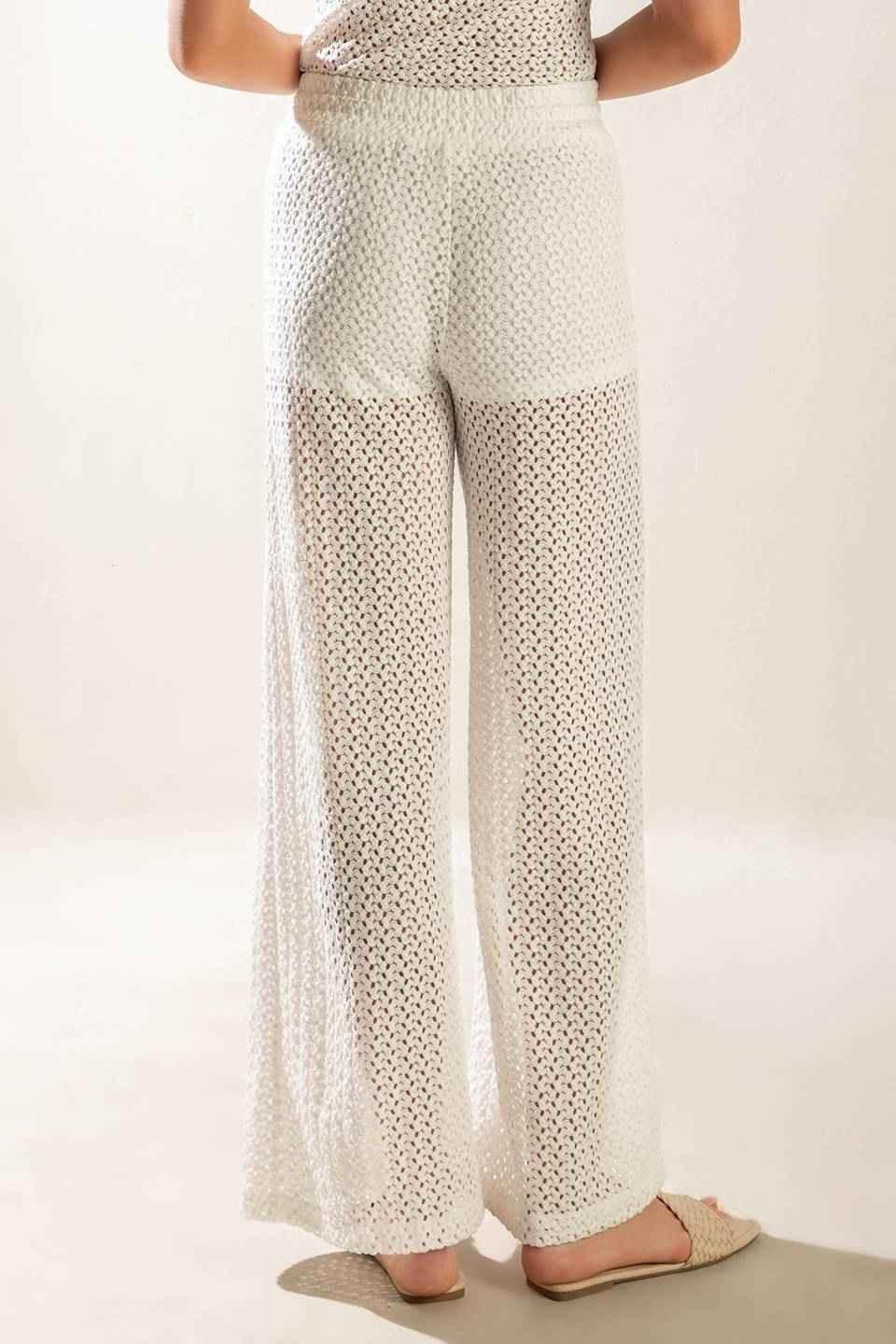 PRESENCE OF LOVE SEMI SHEER KNIT PANTS PANTS by Flying Tomato