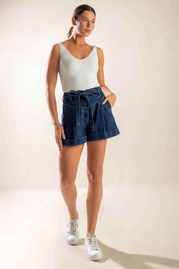 WALK IN THE PARK DENIM SHORTS PANTS by Flying Tomato