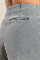 DAISY DATE DENIM SKORT SHORTS by Flying Tomato