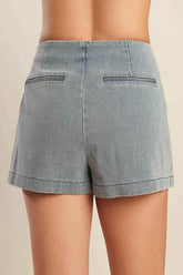 DAISY DATE DENIM SKORT SHORTS by Flying Tomato