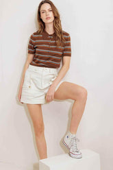 SIMPLY MINE CREAM WOVEN SHORT SHORTS by Flying Tomato