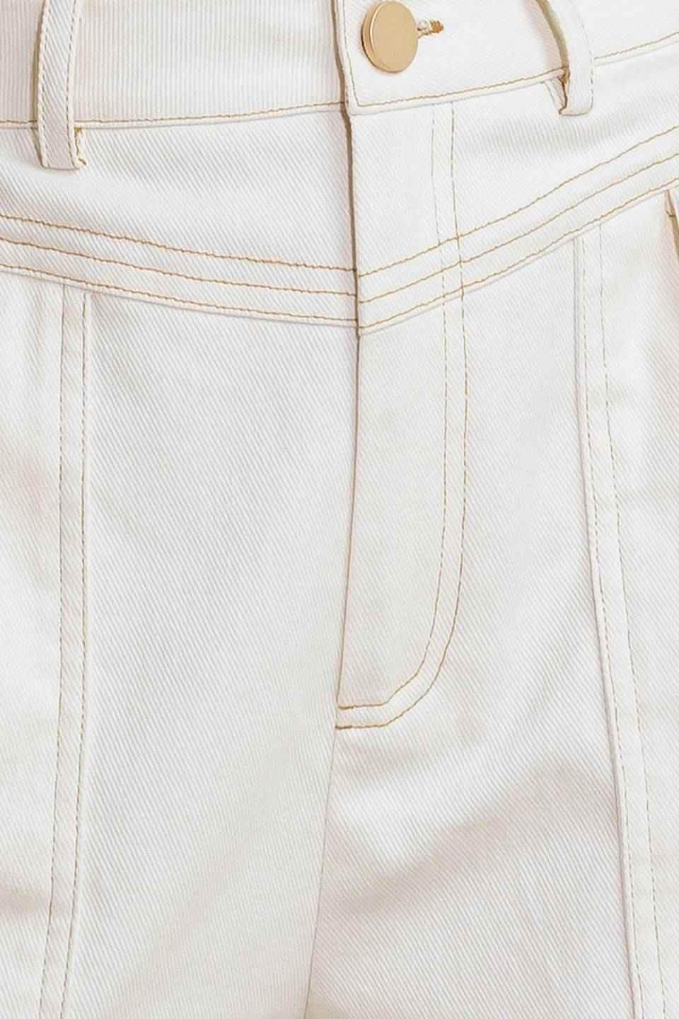 SIMPLY MINE CREAM WOVEN SHORT SHORTS by Flying Tomato